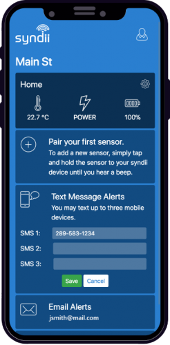 syndii alert on a smartphone